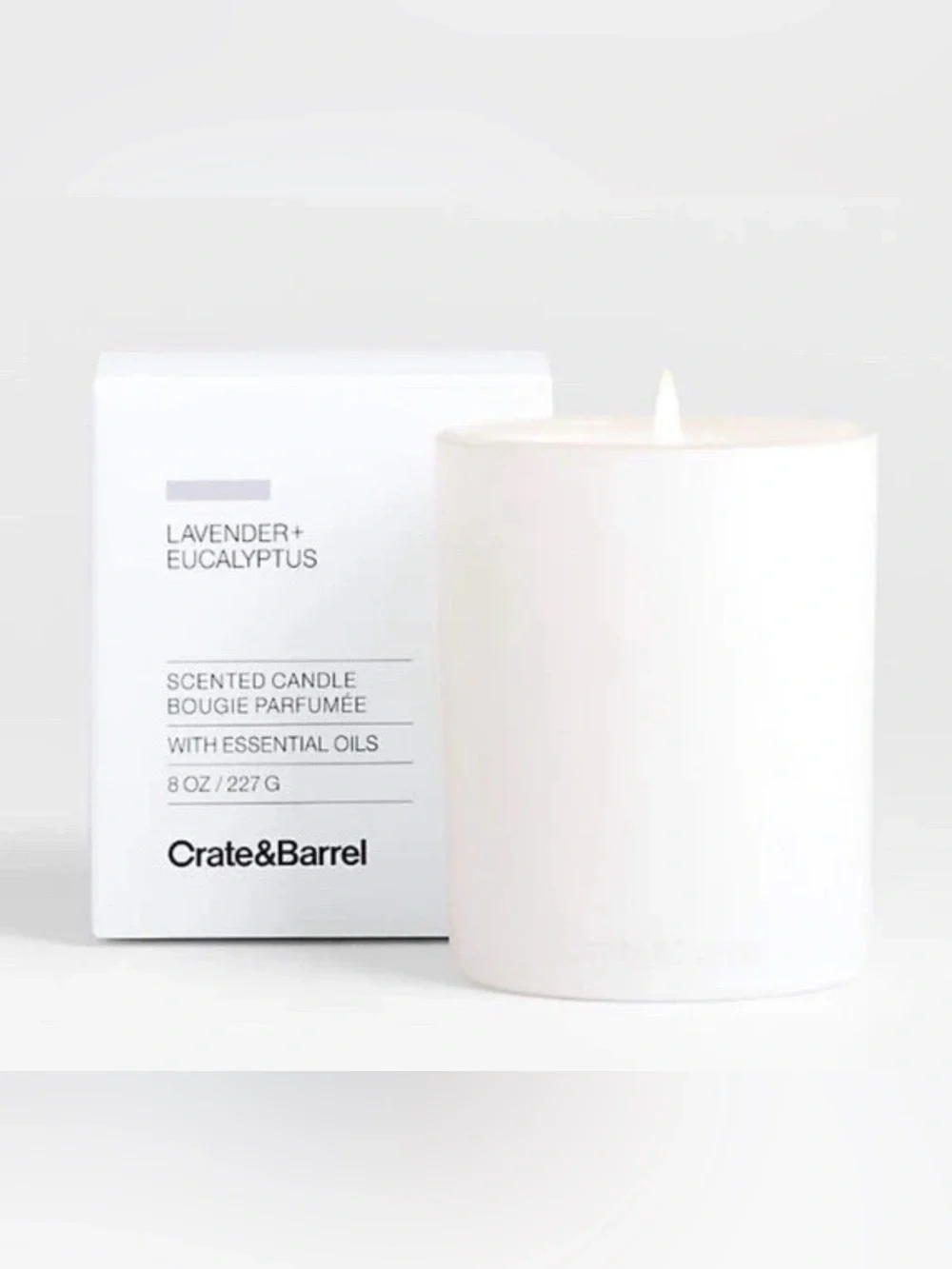 Crate & Barrel Lavender + Eucalyptus Scented Candle ~ 8 oz.